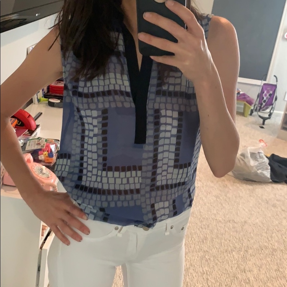 Aaron Ashe Blue print blouse